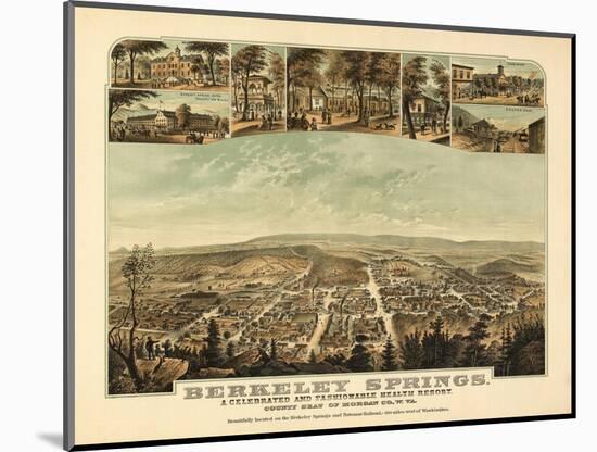 Berkeley Springs, West Virginia - Panoramic Map-Lantern Press-Mounted Art Print