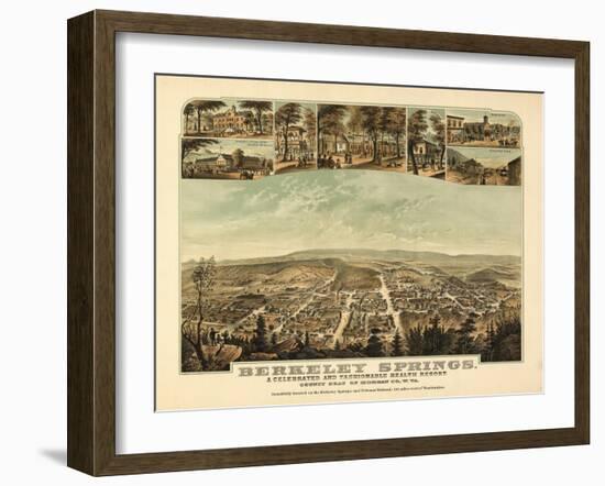 Berkeley Springs, West Virginia - Panoramic Map-Lantern Press-Framed Art Print