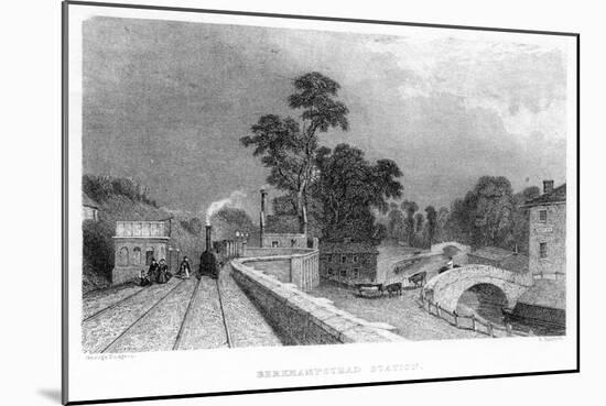 Berkhamsted Station, Hertfordshire, on the London and Birmingham Railway, C1860-null-Mounted Giclee Print