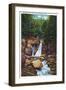 Berkshire Mountains, MA - View of Bash-Bish Falls near Great Barrington-Lantern Press-Framed Art Print
