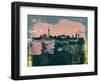 Berlin Abstract Skyline II-Emma Moore-Framed Art Print