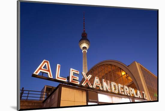 Berlin, Alexanderplatz Square, Stroke and Television Tower, Evening-Catharina Lux-Mounted Photographic Print