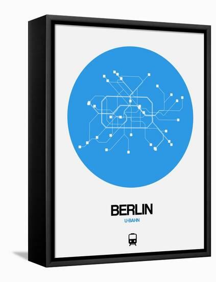 Berlin Blue Subway Map-NaxArt-Framed Stretched Canvas