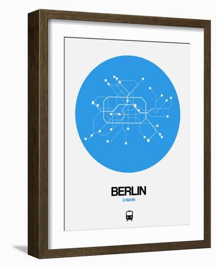 Berlin Blue Subway Map-NaxArt-Framed Art Print