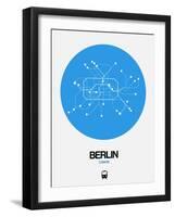 Berlin Blue Subway Map-NaxArt-Framed Art Print