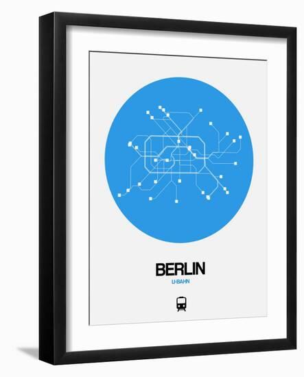 Berlin Blue Subway Map-NaxArt-Framed Art Print