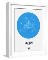 Berlin Blue Subway Map-NaxArt-Framed Art Print