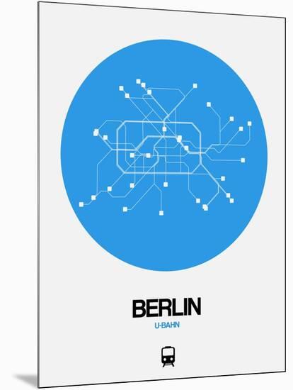 Berlin Blue Subway Map-NaxArt-Mounted Art Print