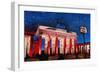 Berlin Brandenburg Gate with Paris Place-Martina Bleichner-Framed Premium Giclee Print