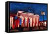 Berlin Brandenburg Gate with Paris Place-Martina Bleichner-Framed Stretched Canvas