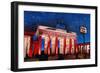 Berlin Brandenburg Gate with Paris Place-Martina Bleichner-Framed Art Print