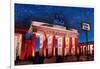 Berlin Brandenburg Gate with Paris Place-Martina Bleichner-Framed Art Print