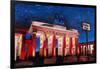 Berlin Brandenburg Gate with Paris Place-Martina Bleichner-Framed Art Print