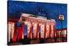 Berlin Brandenburg Gate with Paris Place-Martina Bleichner-Stretched Canvas