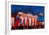 Berlin Brandenburg Gate with Paris Place-Martina Bleichner-Framed Art Print