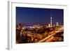 Berlin, Cathedral, Alexanderplatz Square and Nikolaiviertel, from Above, Dusk-Catharina Lux-Framed Photographic Print