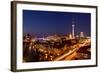 Berlin, Cathedral, Alexanderplatz Square and Nikolaiviertel, from Above, Dusk-Catharina Lux-Framed Photographic Print