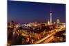 Berlin, Cathedral, Alexanderplatz Square and Nikolaiviertel, from Above, Dusk-Catharina Lux-Mounted Photographic Print