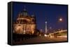 Berlin, Cathedral, Construction Site, Barrier, Street Scene, Night-Catharina Lux-Framed Stretched Canvas