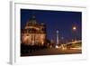 Berlin, Cathedral, Construction Site, Barrier, Street Scene, Night-Catharina Lux-Framed Photographic Print