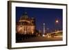 Berlin, Cathedral, Construction Site, Barrier, Street Scene, Night-Catharina Lux-Framed Photographic Print