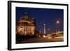 Berlin, Cathedral, Construction Site, Barrier, Street Scene, Night-Catharina Lux-Framed Photographic Print