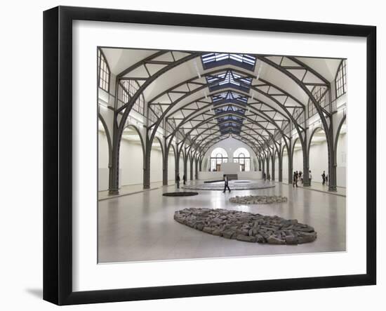 Berlin Circle by Richard Long with Ellipse of Stones, Hamburger Bahnhof Museum, Berlin, Germany-Michele Molinari-Framed Photographic Print