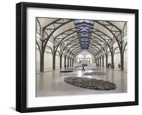 Berlin Circle by Richard Long with Ellipse of Stones, Hamburger Bahnhof Museum, Berlin, Germany-Michele Molinari-Framed Photographic Print