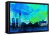 Berlin City Skyline-NaxArt-Framed Stretched Canvas