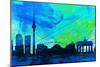 Berlin City Skyline-NaxArt-Mounted Art Print