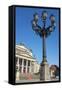 Berlin Concert House (Konzerthaus Berlin) with Ornate Traditional Lamppost in the Foreground-Charlie Harding-Framed Stretched Canvas