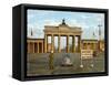 Berlin Divided: The Brandenburg Gate Stands Isolated Between East and West Berlin-null-Framed Stretched Canvas
