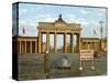 Berlin Divided: The Brandenburg Gate Stands Isolated Between East and West Berlin-null-Stretched Canvas