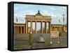 Berlin Divided: The Brandenburg Gate Stands Isolated Between East and West Berlin-null-Framed Stretched Canvas