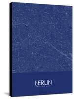 Berlin, Germany Blue Map-null-Stretched Canvas