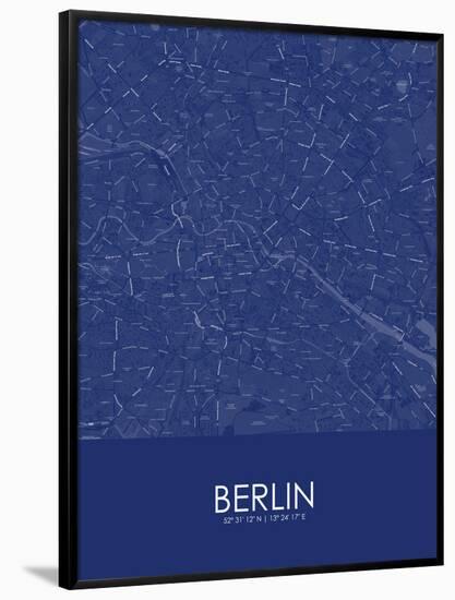 Berlin, Germany Blue Map-null-Framed Poster