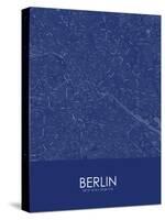 Berlin, Germany Blue Map-null-Stretched Canvas