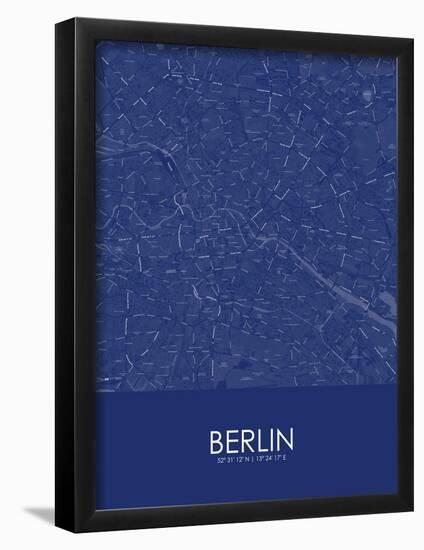 Berlin, Germany Blue Map-null-Framed Poster