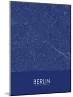 Berlin, Germany Blue Map-null-Mounted Poster