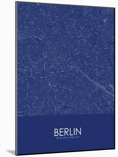 Berlin, Germany Blue Map-null-Mounted Poster