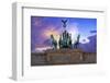 Berlin, Germany. Close-up of the Quadriga atop the Brandenburg gate at sunset.-Miva Stock-Framed Photographic Print