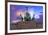 Berlin, Germany. Close-up of the Quadriga atop the Brandenburg gate at sunset.-Miva Stock-Framed Photographic Print