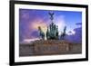 Berlin, Germany. Close-up of the Quadriga atop the Brandenburg gate at sunset.-Miva Stock-Framed Photographic Print