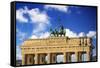 Berlin, Germany. Close-up of the Quadriga atop the Brandenburg Gate-Miva Stock-Framed Stretched Canvas