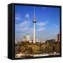 Berlin, Germany. Fernsehturm TV Tower at Alexanderplatz-Miva Stock-Framed Stretched Canvas