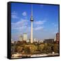 Berlin, Germany. Fernsehturm TV Tower at Alexanderplatz-Miva Stock-Framed Stretched Canvas