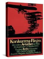 Berlin, Germany - Konkurrenz-Fliegen Airfield Promotional Poster-Lantern Press-Stretched Canvas