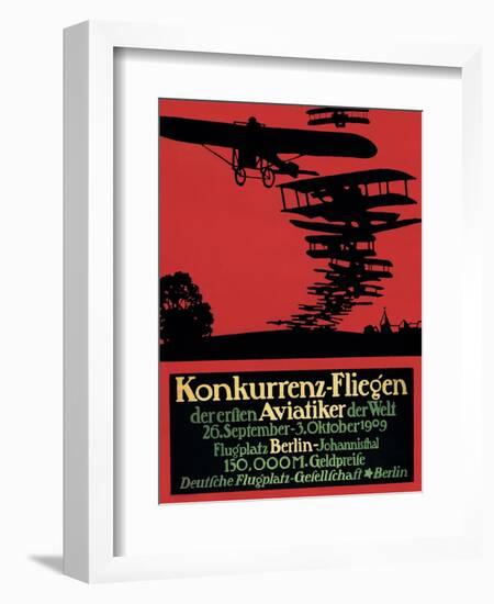 Berlin, Germany - Konkurrenz-Fliegen Airfield Promotional Poster-Lantern Press-Framed Art Print