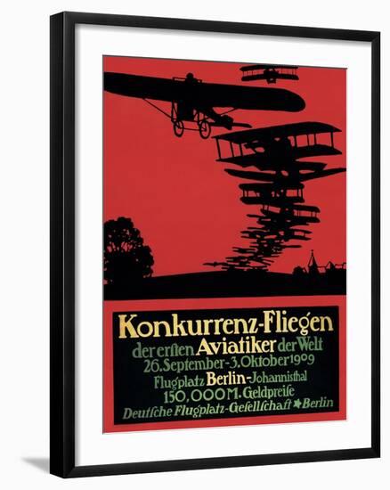 Berlin, Germany - Konkurrenz-Fliegen Airfield Promotional Poster-Lantern Press-Framed Art Print