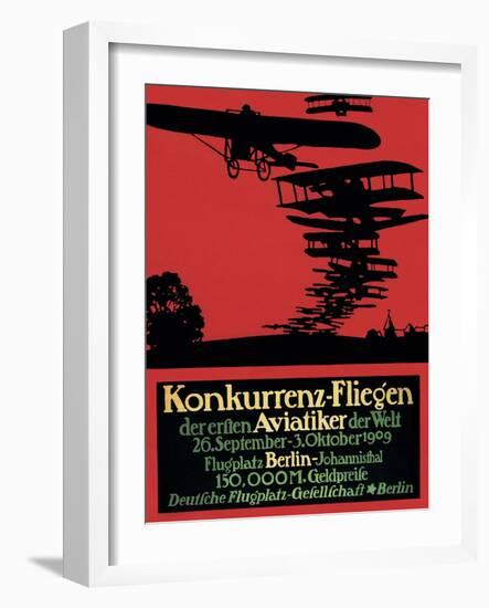 Berlin, Germany - Konkurrenz-Fliegen Airfield Promotional Poster-Lantern Press-Framed Art Print